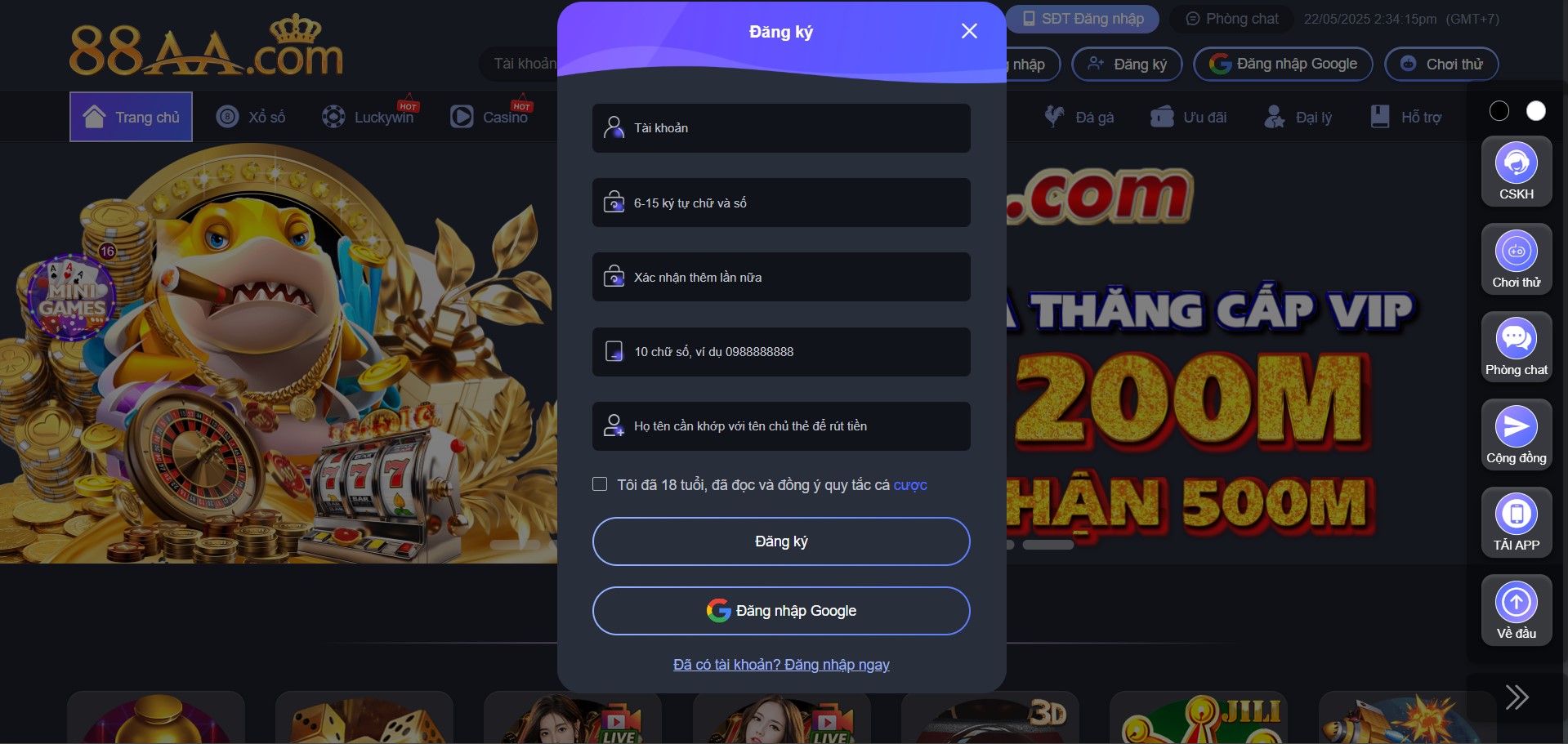 Đăng ký 88AA – Bước Đầu Thăng Hạng Nhà Cái Online Cá Độ